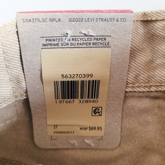 Levi's 501 High Rise Shorts in Beige Tan 56327-0399 BNWT - Size 27 - Picture 7 of 13